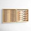 2 Piece Framed Wood Ribbon Shadow Boxes Wall Décor Set