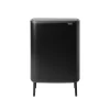 Matte Black Brabantia Bo Hi Touch Top Dual Compartment Recycling Trash Can, 2 x 8 Gallon (16 Gallon Capacity)
