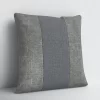 Medium Gray Dunbar Striped Cotton Pillow Cover