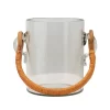 Glass Bucket with Bamboo Wrapped Handle