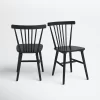 Black Shiloh Solid Wood Dining Chair (Set of 2)