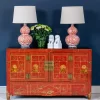 DONGBEI Peonies Antique Sideboard c.1900