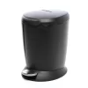 Black simplehuman 6 Liter / 1.6 Gallon Small Compact Round Bathroom Step Trash Can, Plastic
